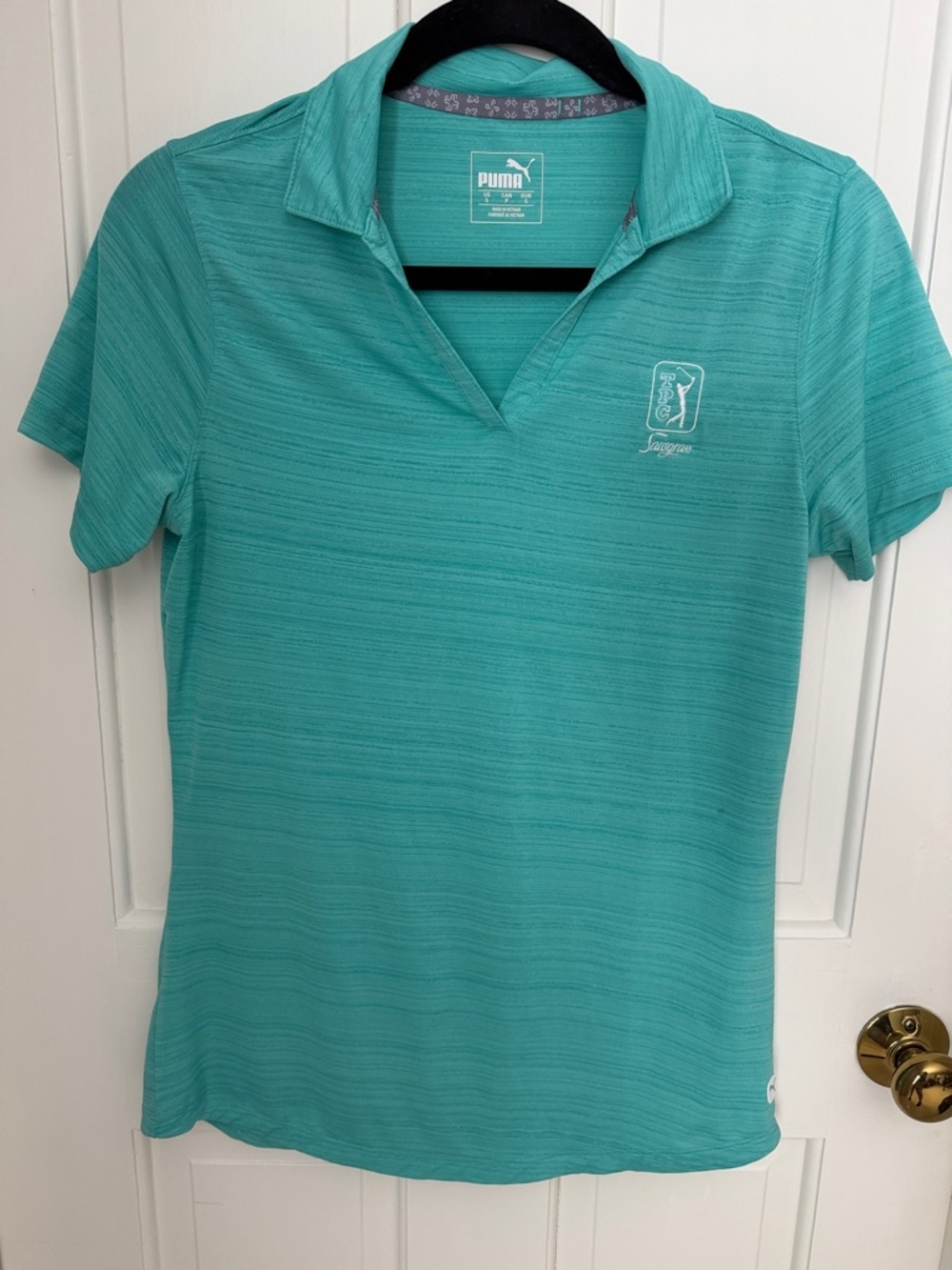 Puma Teal Short Sleeve Polo Top TPC Sawgrass